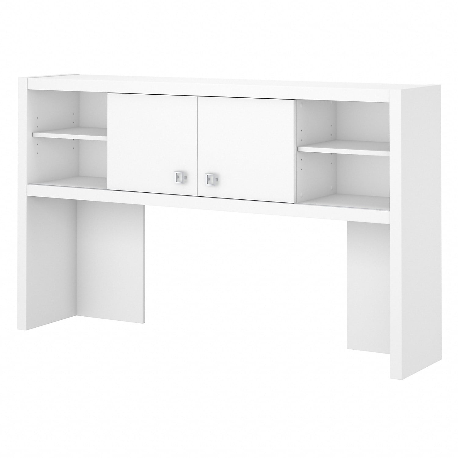 Pure White 60W Hutch with Satin Silver Hardware