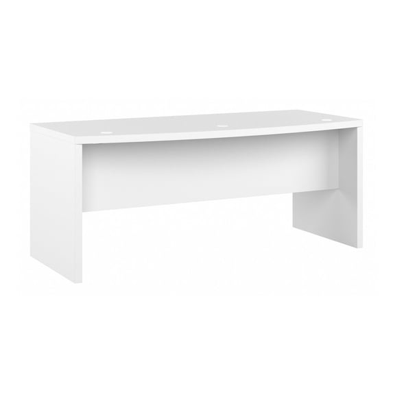 Echo 72W Bow Front Desk in Pure White - Engineered Wood