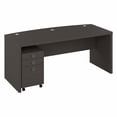 thumbnail image 1 of Echo 72W Bow Front Desk with Drawers in Charcoal Maple - Engineered Wood, 1 of 6