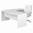 thumbnail image 1 of Echo 72W Bow Front L Shaped Desk and Chair Set in Pure White - Engineered Wood, 1 of 7