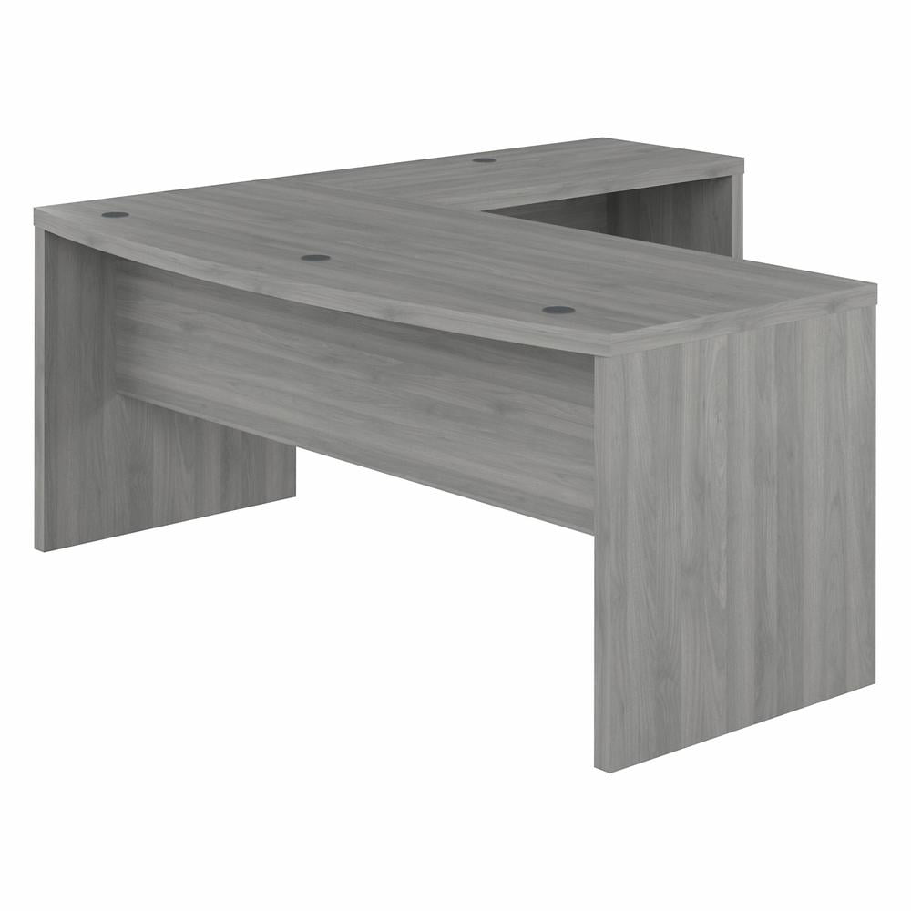 Modern Gray L-Shaped Home Office Desk with Filing Cabinet