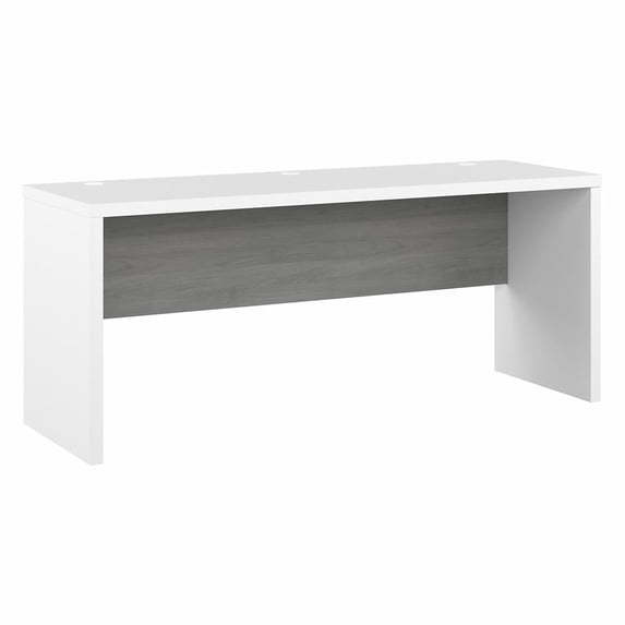 Echo 72W Computer Desk in Pure White and Modern Gray - Engineered Wood