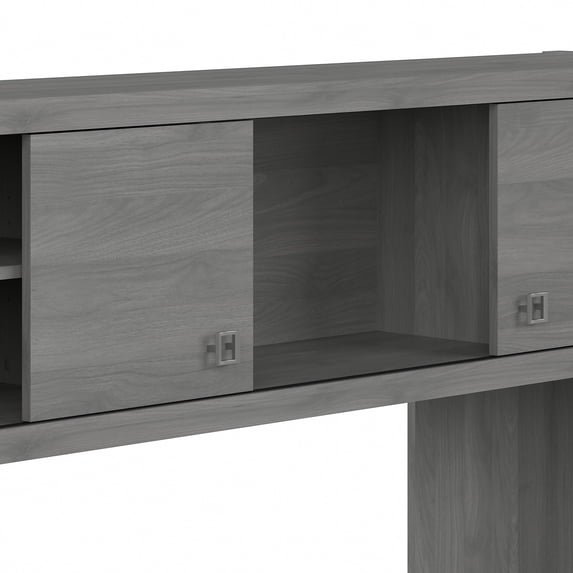 Echo 72W Computer Desk with Hutch in Modern Gray - Engineered Wood