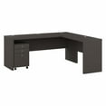 thumbnail image 1 of Echo 72W L Shaped Computer Desk with Drawers in Charcoal Maple - Engineered Wood, 1 of 6