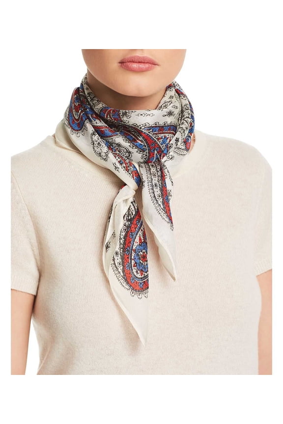 Bruny Island Paisley Scarf (One Size, White)