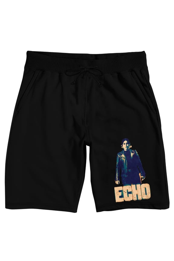 Echo Character & Logo Men's Black Sleep Pajama Shorts-Medium