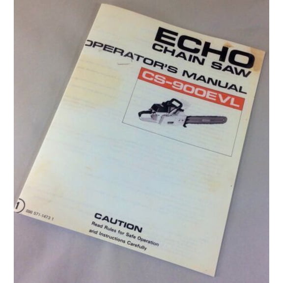 Echo Cs-900Evl Chainsaw Operators Owners Manual Chain Saw Maintenance 2 Cycle
