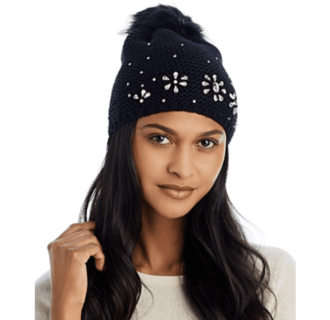 Echo Embellished Faux Fur Pom Pom Hat - Walmart.com display picture 3