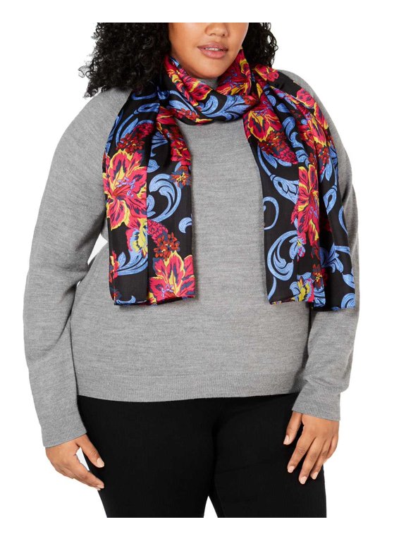 Giving Me Butterflies Silk Scarf (Black/Multi, One Size)