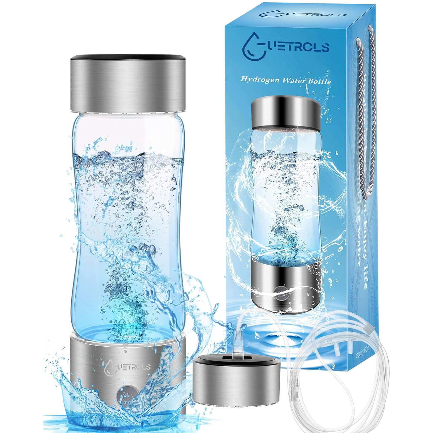 Echo Go SPE and PEM Technology Borosilicate Glass Water Bottle