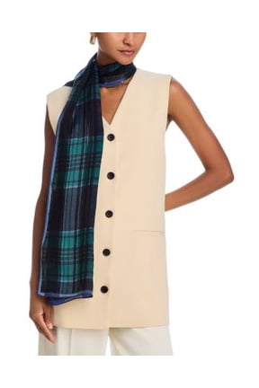Holiday Plaid Silk Wrap