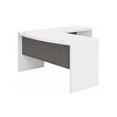 thumbnail image 1 of Echo L Shaped Bow Front Desk in Pure White and Modern Gray - Engineered Wood, 1 of 7