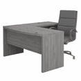 thumbnail image 1 of Echo L Shaped Bow Front Desk with Chair in Modern Gray - Engineered Wood, 1 of 9