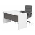 thumbnail image 1 of Echo L Shaped Bow Front Desk with Chair in White & Gray - Engineered Wood, 1 of 8