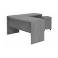 thumbnail image 1 of Echo L Shaped Bow Front Desk with Drawers in Modern Gray - Engineered Wood, 1 of 10