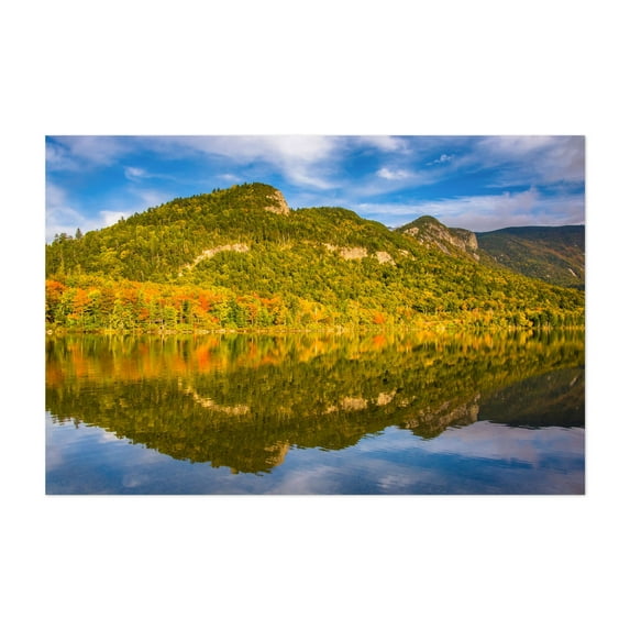 Echo Lake 01 - New Hampshire Photography Autumn Landscape Nature Scenic Mountain Forest Unframed Wall Art Print 4 x 6 inches