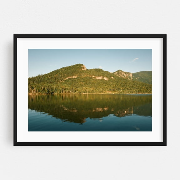 Echo Lake, Franconia Notch - Franconia New Hampshire Photography Lake Mountain Nature Landscape Scenic Water Wilderness Black Framed Wall Art Print 5 x 7 inches