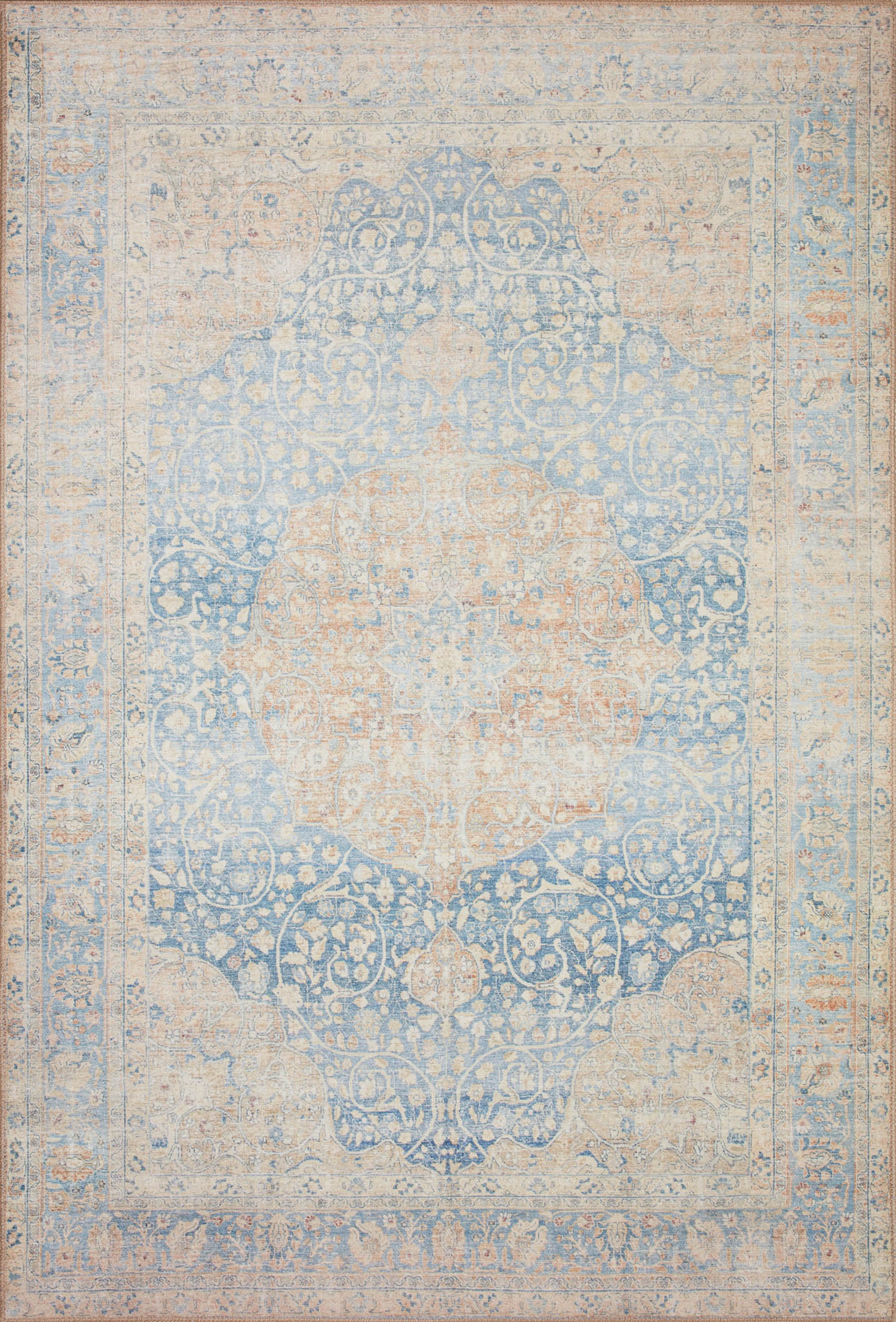 Echo Loom Anabella Blue / Tangerine 5'-0" x 7'-6" Area Rug