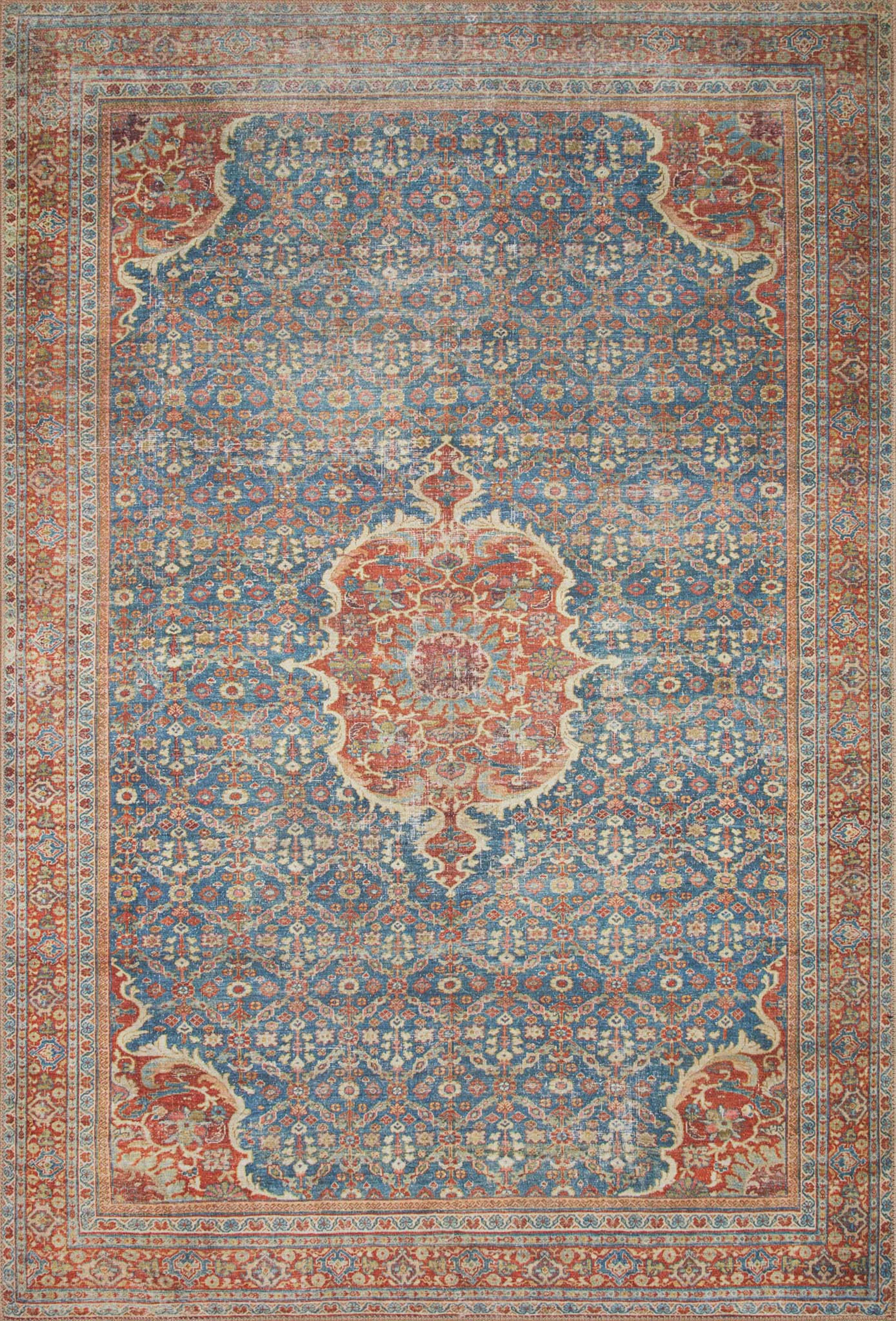 Echo Loom Anabella Cobalt Blue / Spice 8'-6" x 11'-6" Area Rug