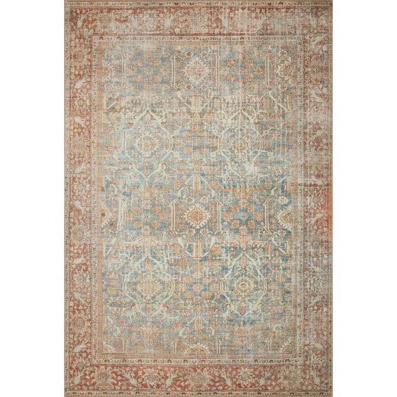 Echo Loom Anabella Ocean / Rust 2'-6" x 12'-0" Runner Rug
