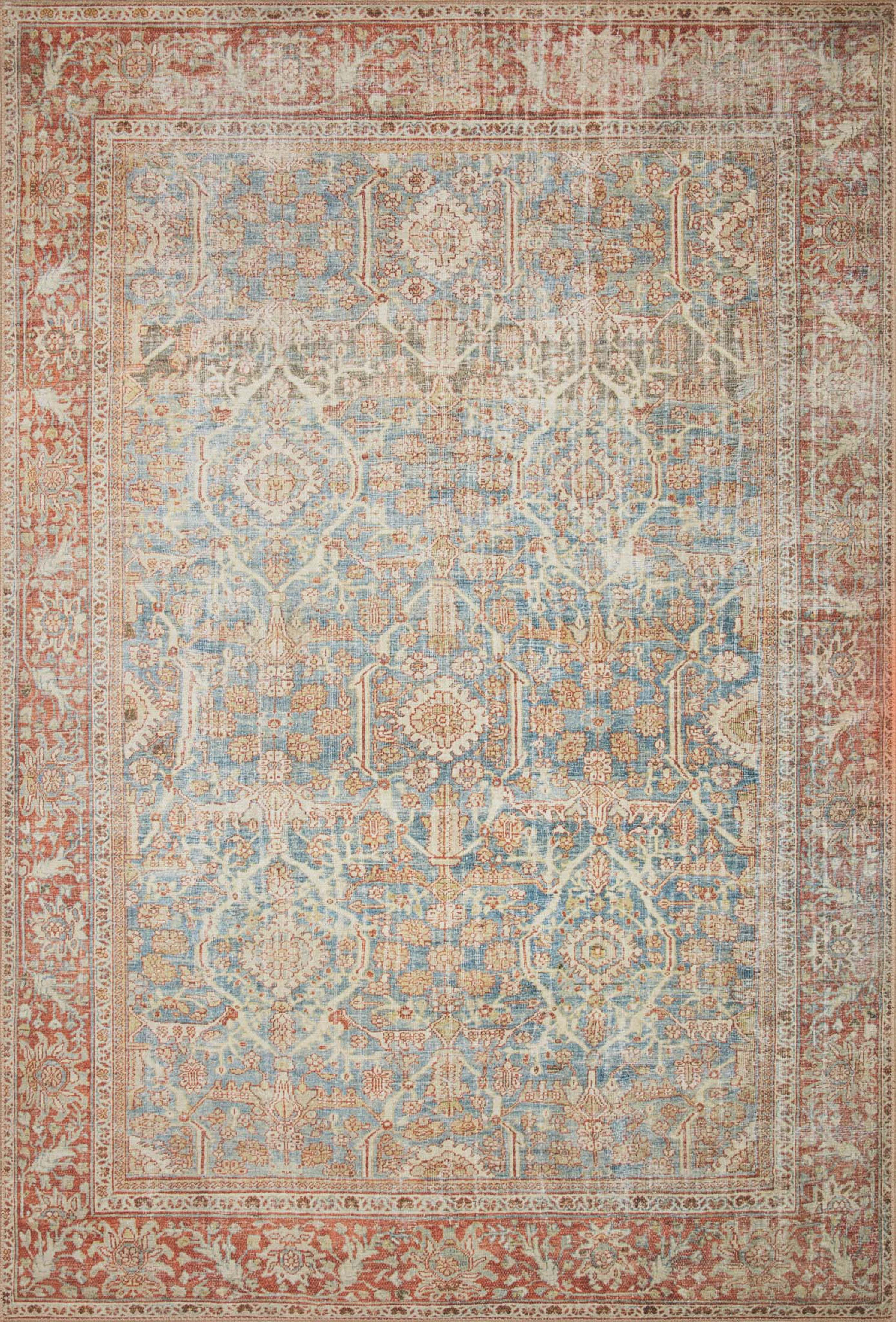 Echo Loom Anabella Ocean / Rust 3'-6" x 5'-6" Accent Rug