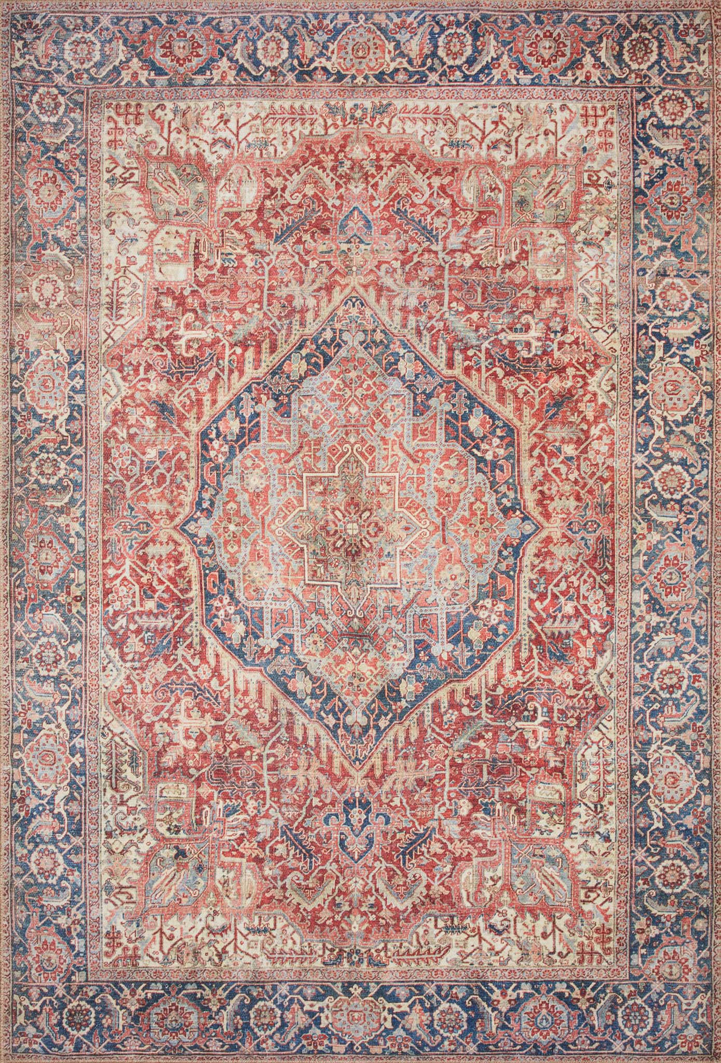 Echo Loom Anabella Red / Navy 2'-6" x 12'-0" Runner Rug
