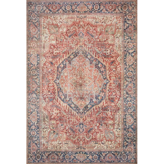 Echo Loom Anabella Red / Navy 2'-6" x 7'-6" Runner Rug