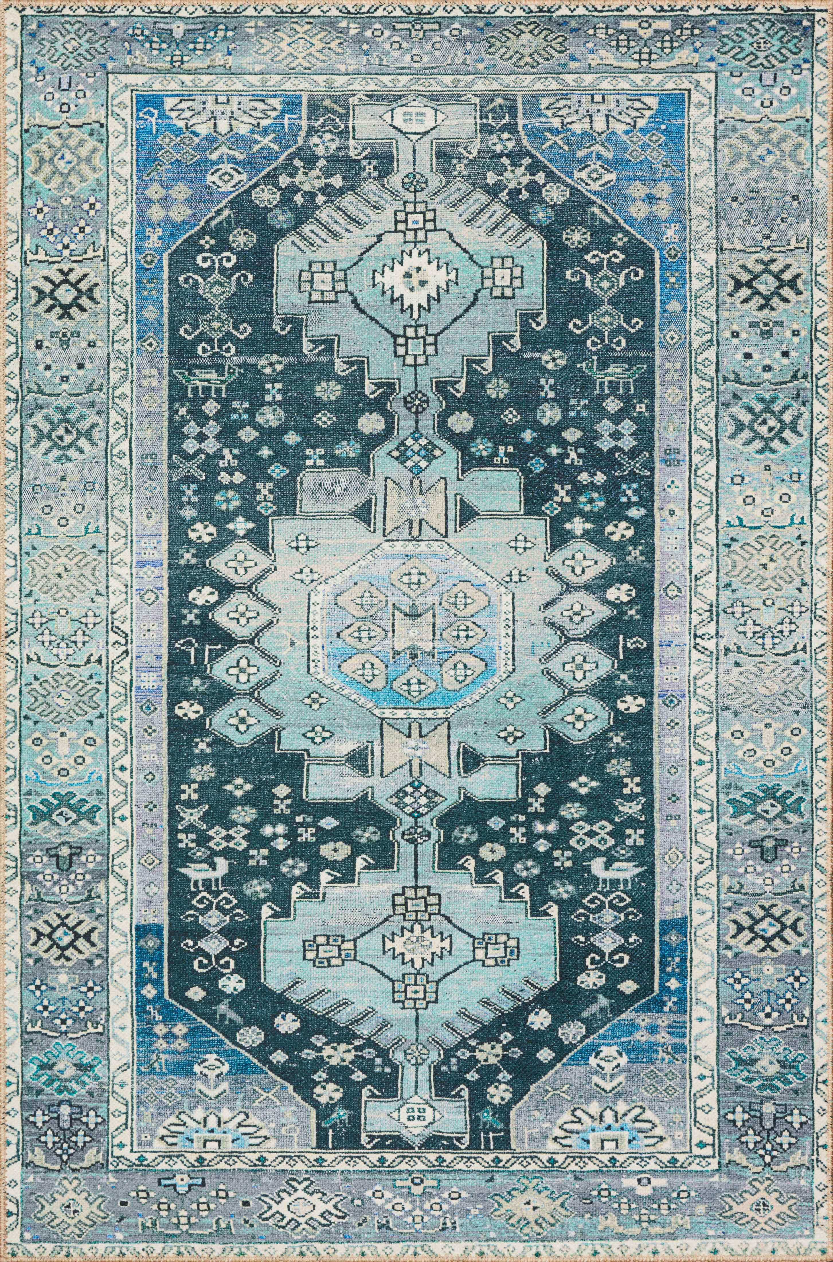 Echo Loom Grand Havana Blue / Sky 3'-6" x 5'-6" Accent Rug