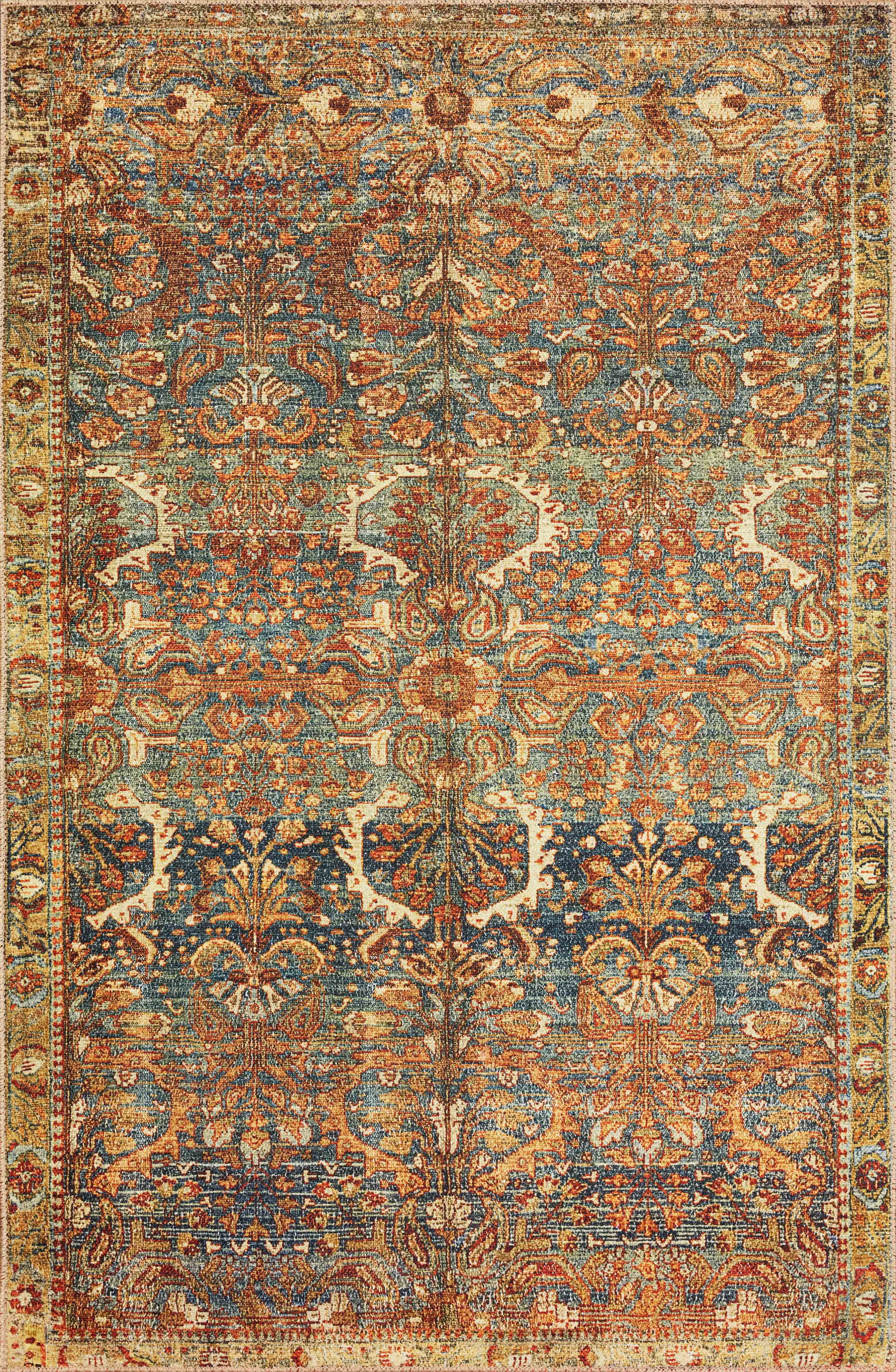 Echo Loom Grand Havana Blue / Sunset 3'-6" x 5'-6" Accent Rug