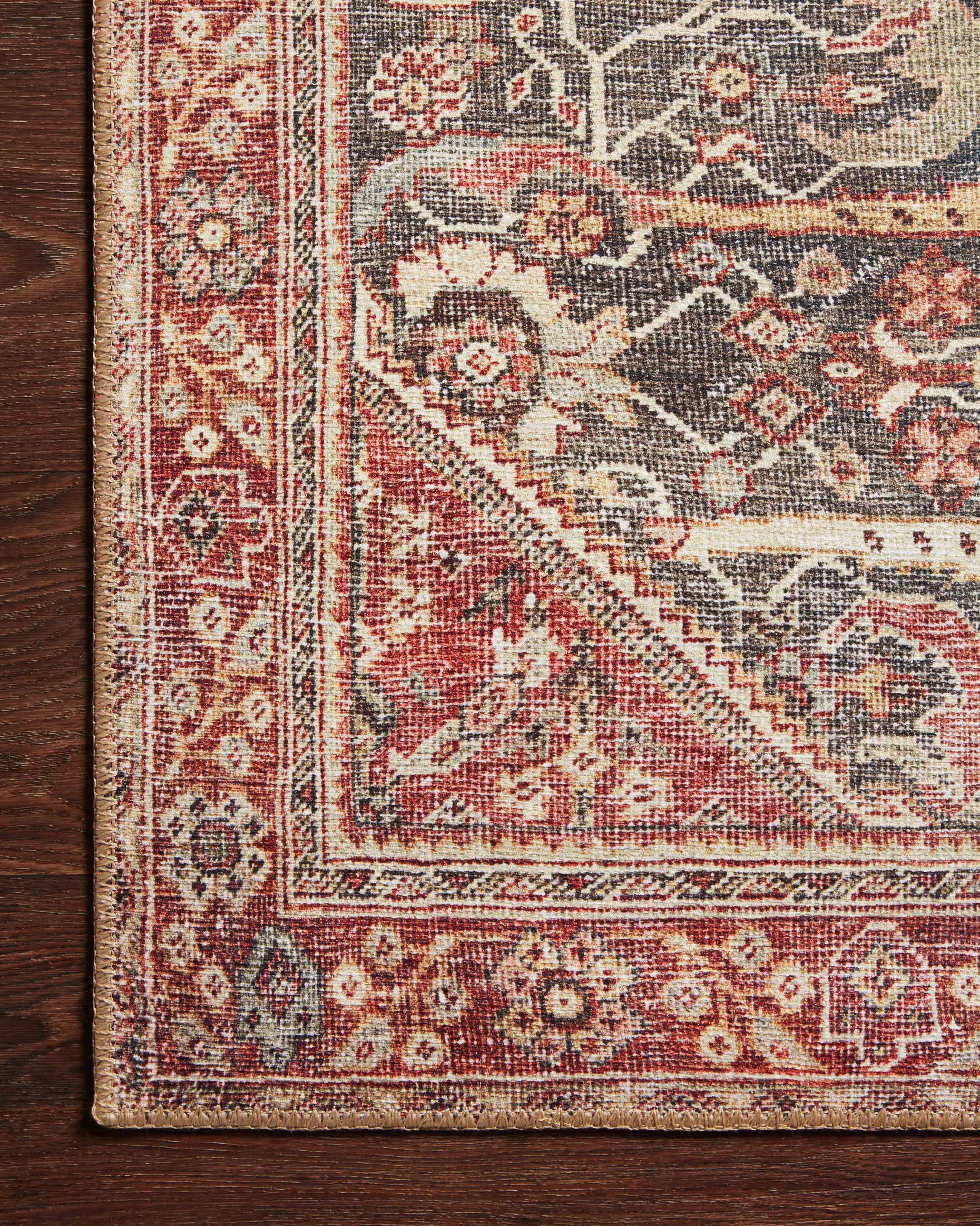 Echo Loom Grand Havana Charcoal / Brick 3'-6" x 5'-6" Accent Rug