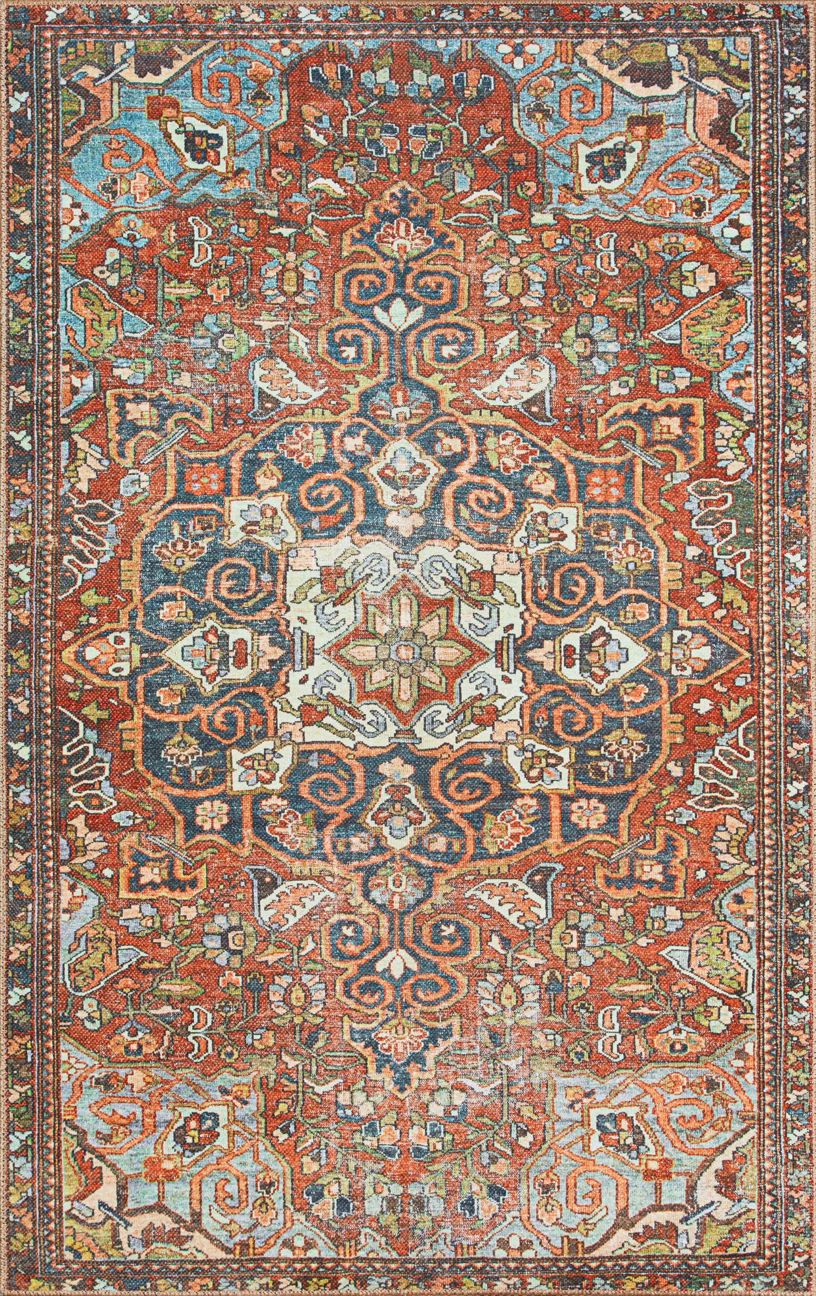 Echo Loom Grand Havana Red / Multi 3'-6" x 5'-6" Accent Rug