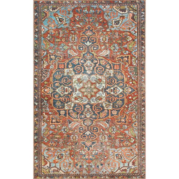 Echo Loom Grand Havana Red / Multi 3'-6" x 5'-6" Accent Rug