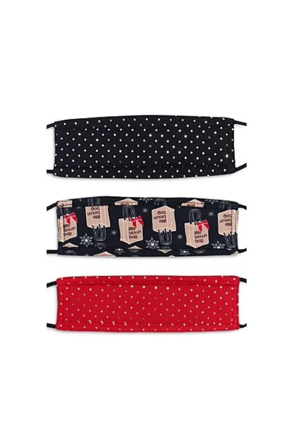 Echo New York - Little Brown Bag & Dot Cloth Face Masks - Set Of 3