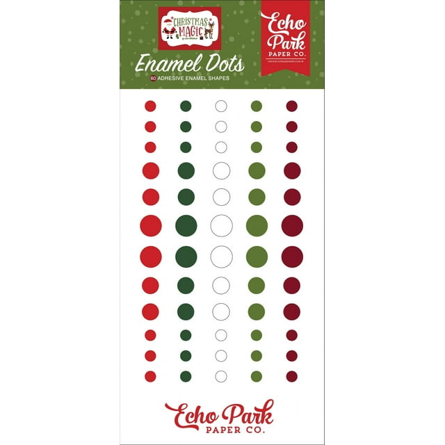 Echo Park Adhesive Enamel Dots 60/PkgChristmas Magic