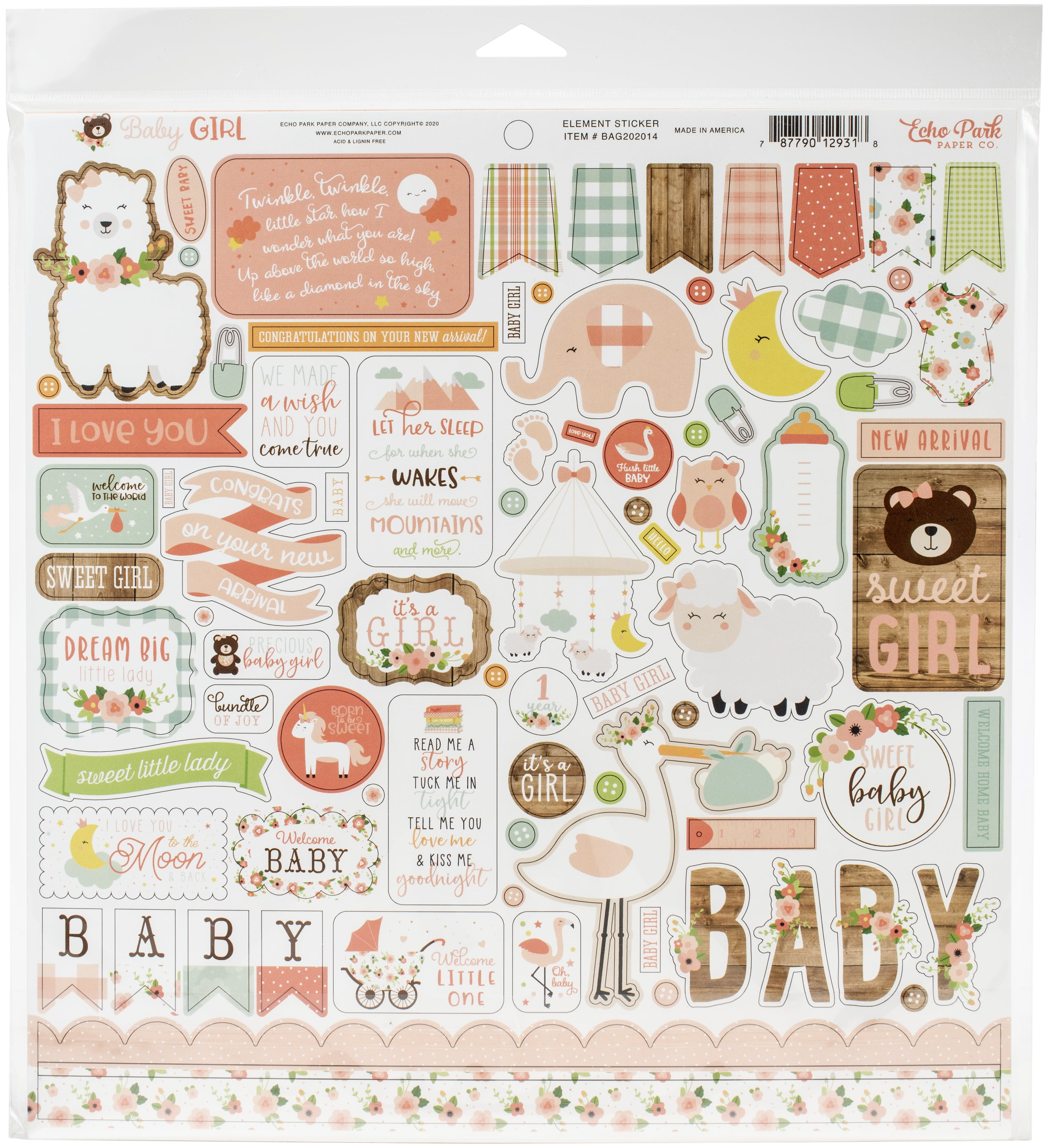Jolee's Boutique Solid Multicolor Baby Boy Mixed Paper Stickers, 13 Piece