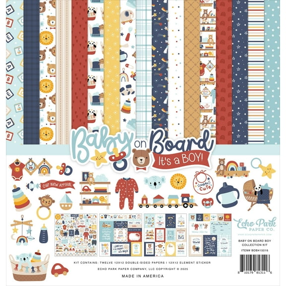 Echo Park Collection Kit 12"x12" - Baby On Board - Boy