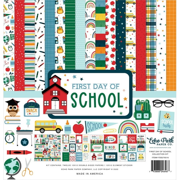 Echo Park Collection Kit 12"X12"-First Day Of School