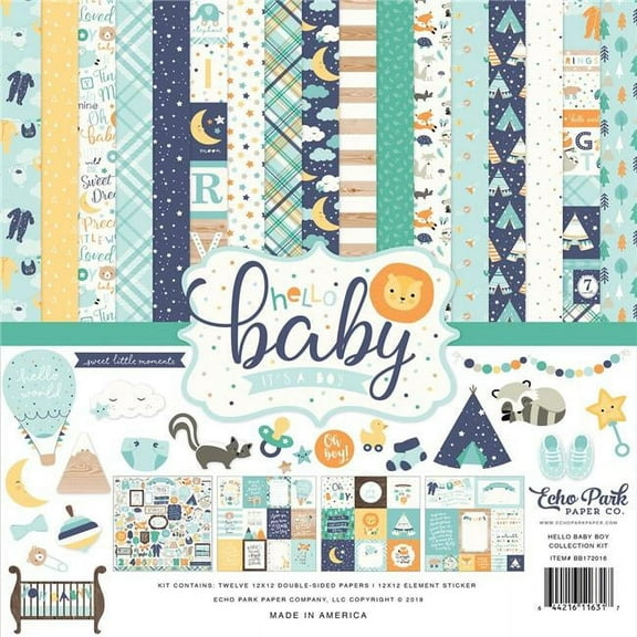 Echo Park Collection Kit 12"X12"-Hello Baby Boy