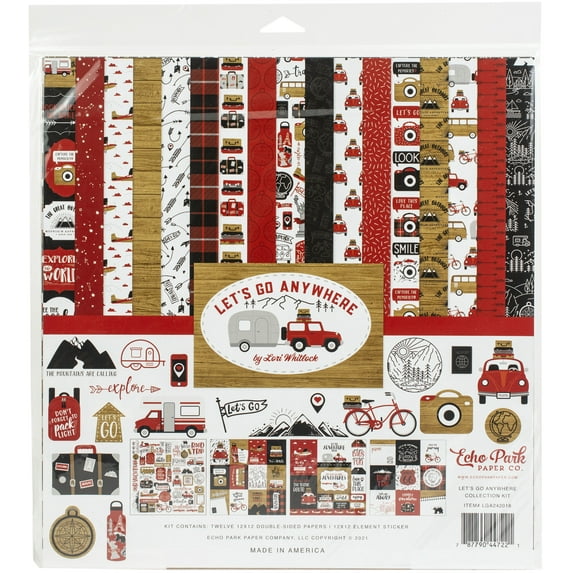 Echo Park Collection Kit 12"X12"-Let's Go Anywhere