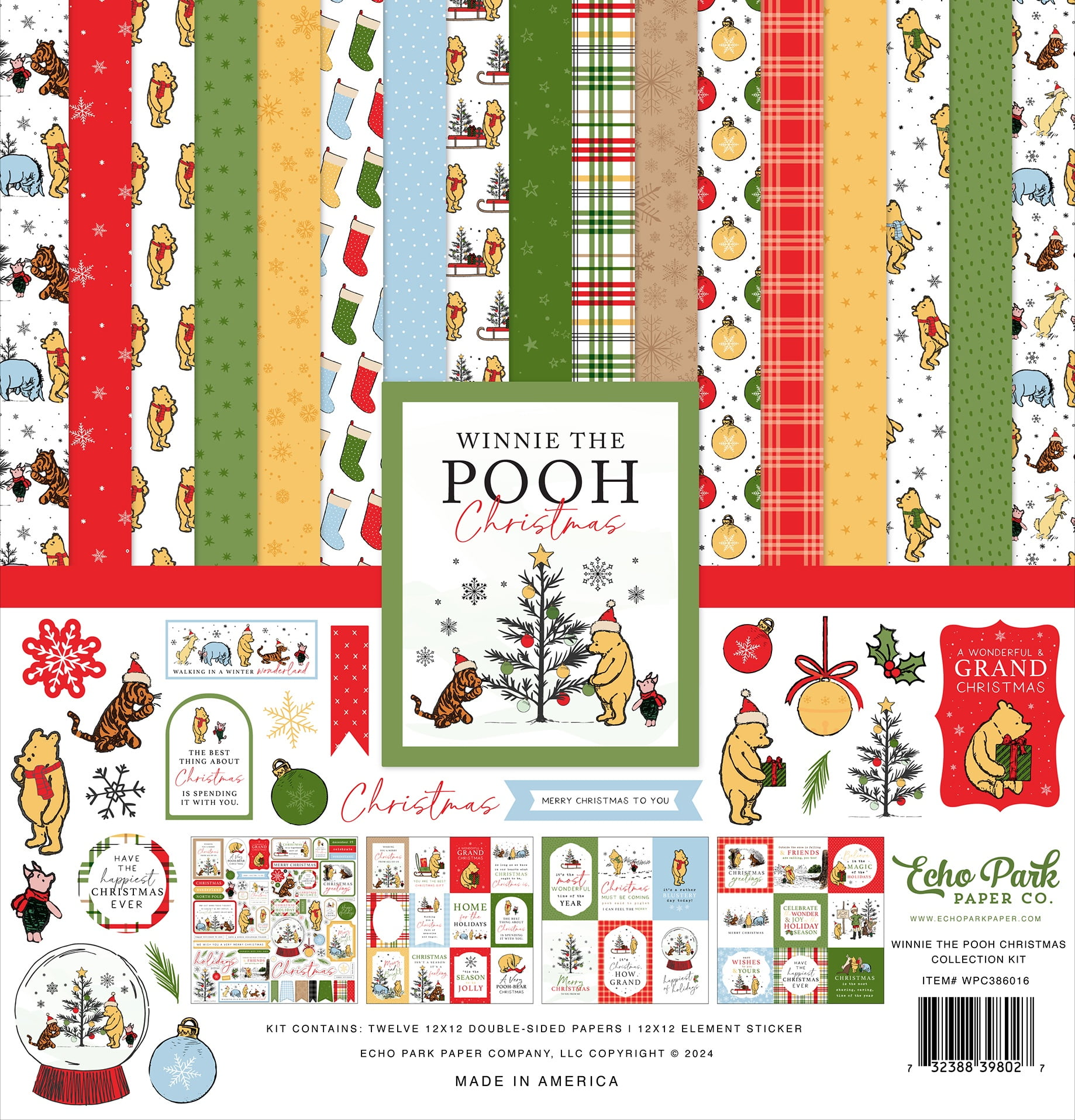 Echo Park Collection Kit 12"x12" - Winnie The Pooh Christmas - Walmart.com