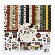 Echo Park Paper Company Witches & Wizards Collection Kit Paper, Blue, red, Yellow, Green, Gray, Black, Cream, Orange, 12-x-12-Inch