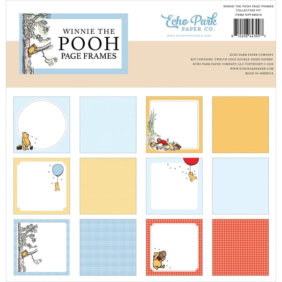 Echo Park Collection Kit 12"x12" - Winnie The Pooh Page Frames