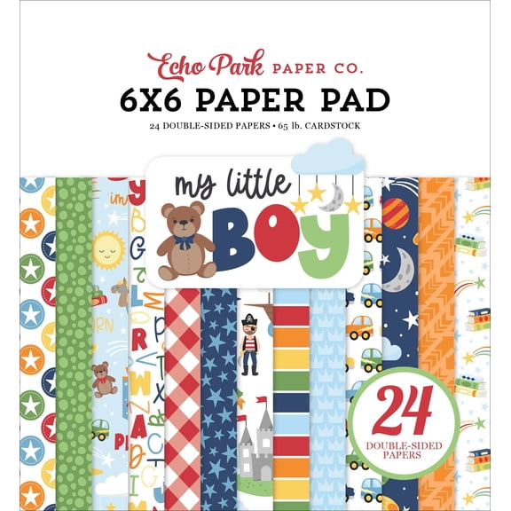 Echo Park Double-Sided Paper Pad 6"X6" 24/Pkg-My Little Boy