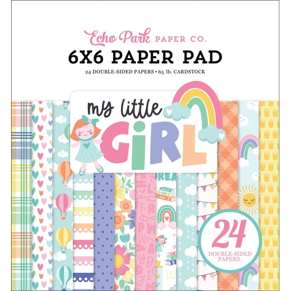Echo Park Double-Sided Paper Pad 6"X6" 24/Pkg-My Little Girl
