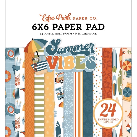 Echo Park Double-Sided Paper Pad 6"X6" 24/Pkg-Summer Vibes