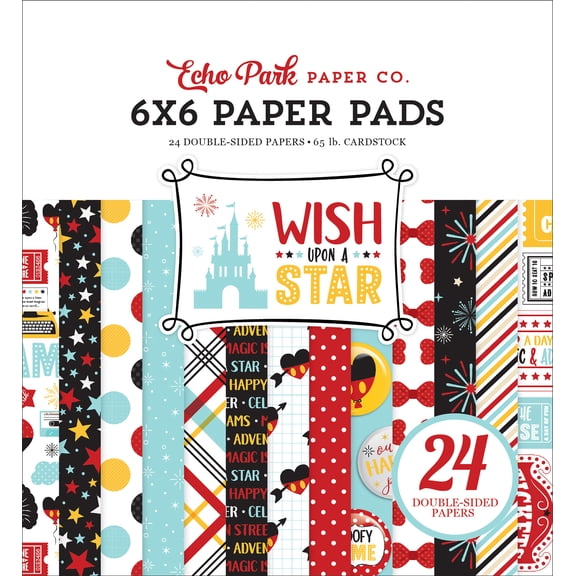 Echo Park Double-Sided Paper Pad 6"X6" 24/Pkg-Wish Upon A Star, 12 Designs/2 Each