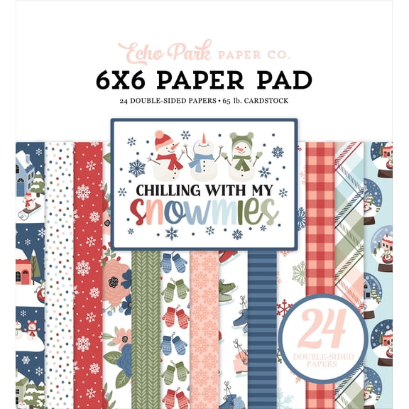 Echo Park Double-Sided Paper Pad 6"X6"-Chilling With My Snowmies