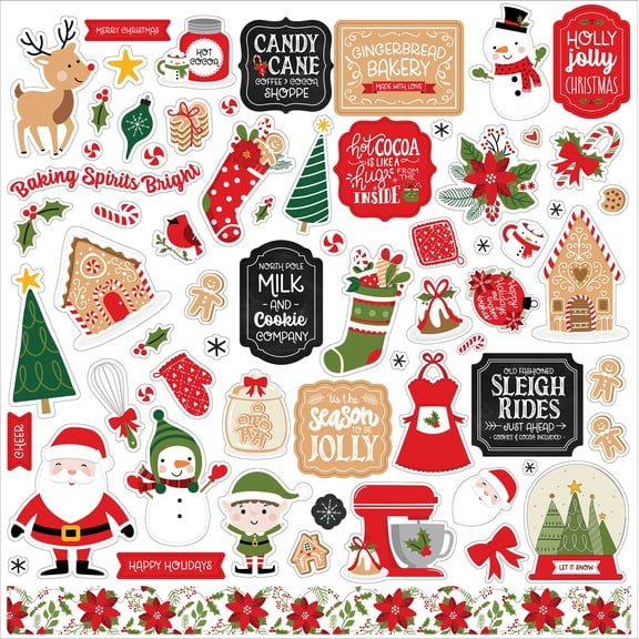 Echo Park Elements Cardstock Stickers 12"X12"-Have A Holly Jolly Christmas