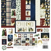 Echo Park Paper Company Oh Holy Night Collection Kit paper, Red/Green/Tan/Gold/Navy 12-x-12-Inch