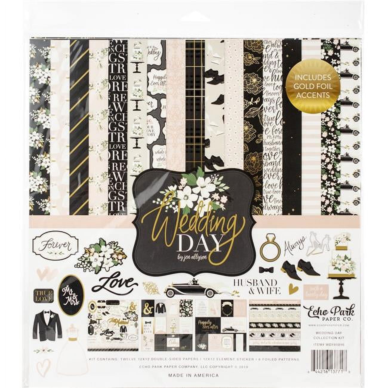 Echo Park Collection Kit 12x12 – Wedding Bells, Scrapbooking-Set Für Hochzeitsprojekte